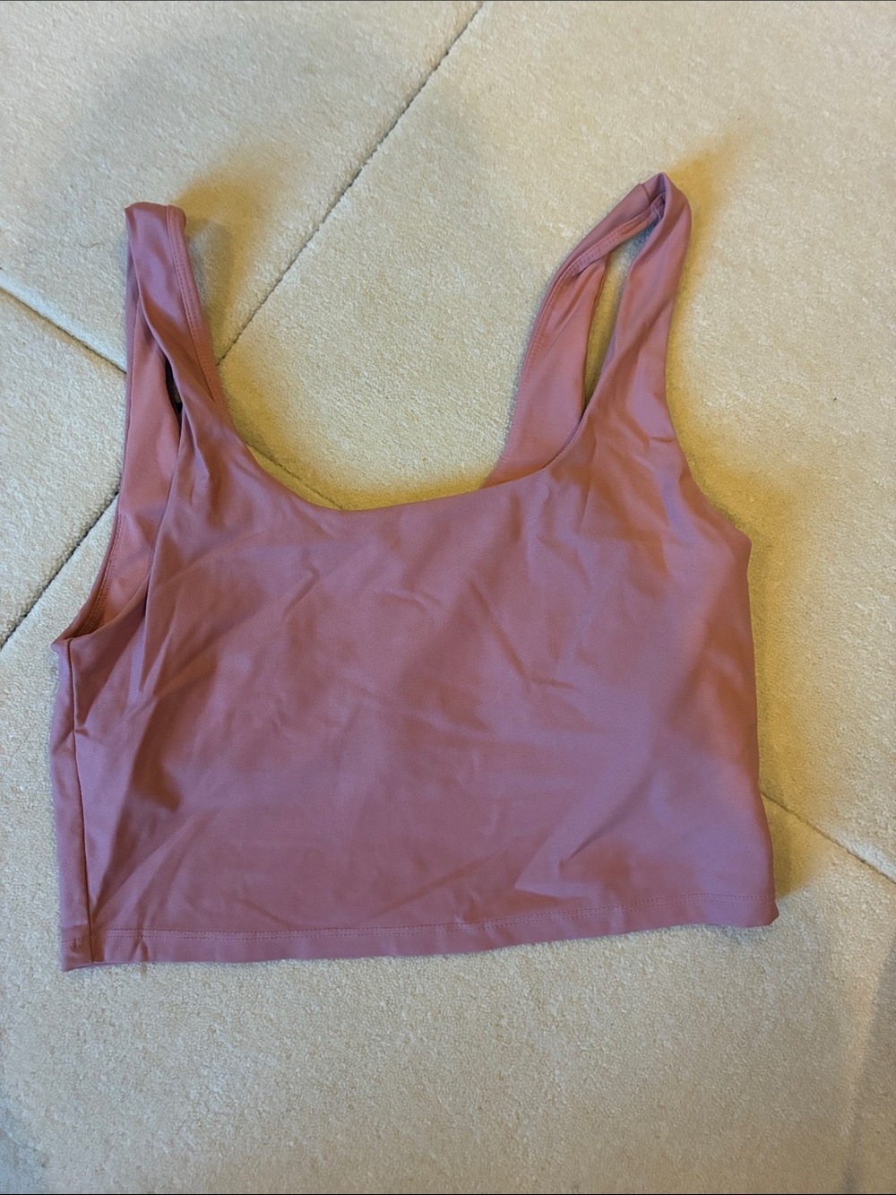 Fabletics Mauve Pink Scoop Neck Crop Tank
